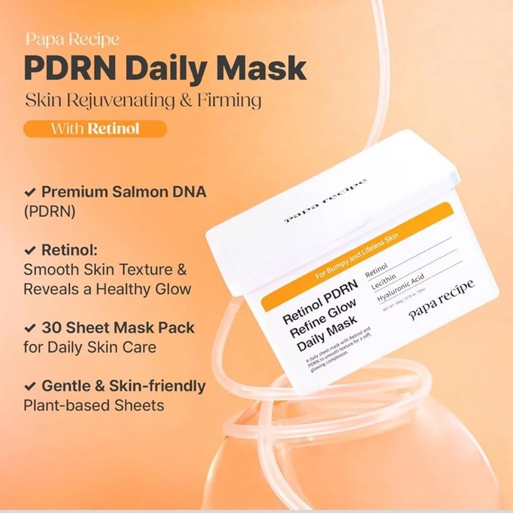 Korean Skincare Papa Recipe Retinol PDRN Daily Refine Glow Mask